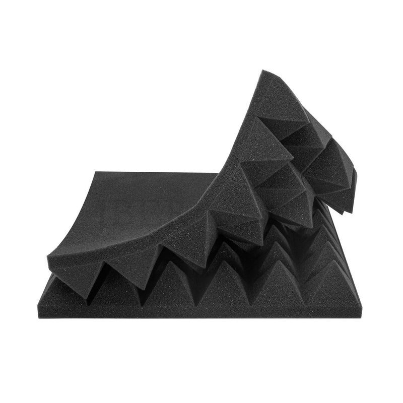 JBER Acoustic Sound Foam Panels, 24 Pack 2" X 12" X 12" Charcoal Soundproofing Treatment Studio Wall Padding Sound Absorbing Fireproof Pyramid - Image 2